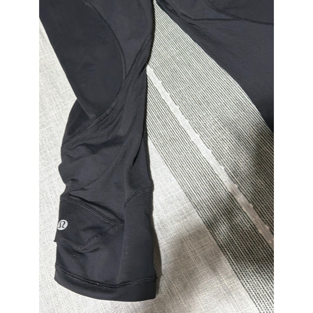 Lululemon Womens Black Cropped Leggings Activewear Yoga Pants Size 8 - Picture 5 of 5
